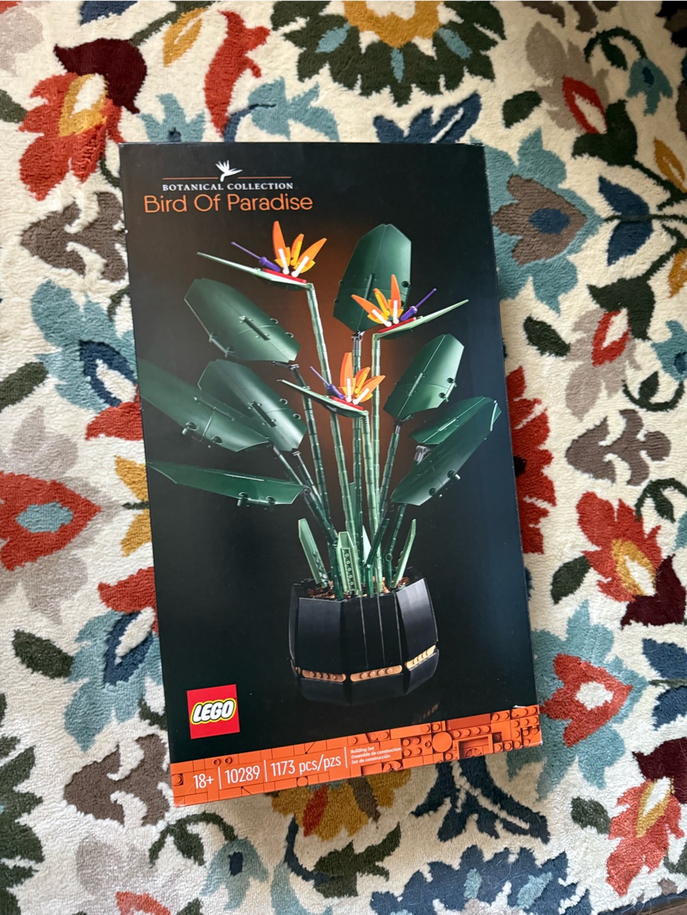 LEGO Bird of Paradise Floral Model — Green, Orange, Purple